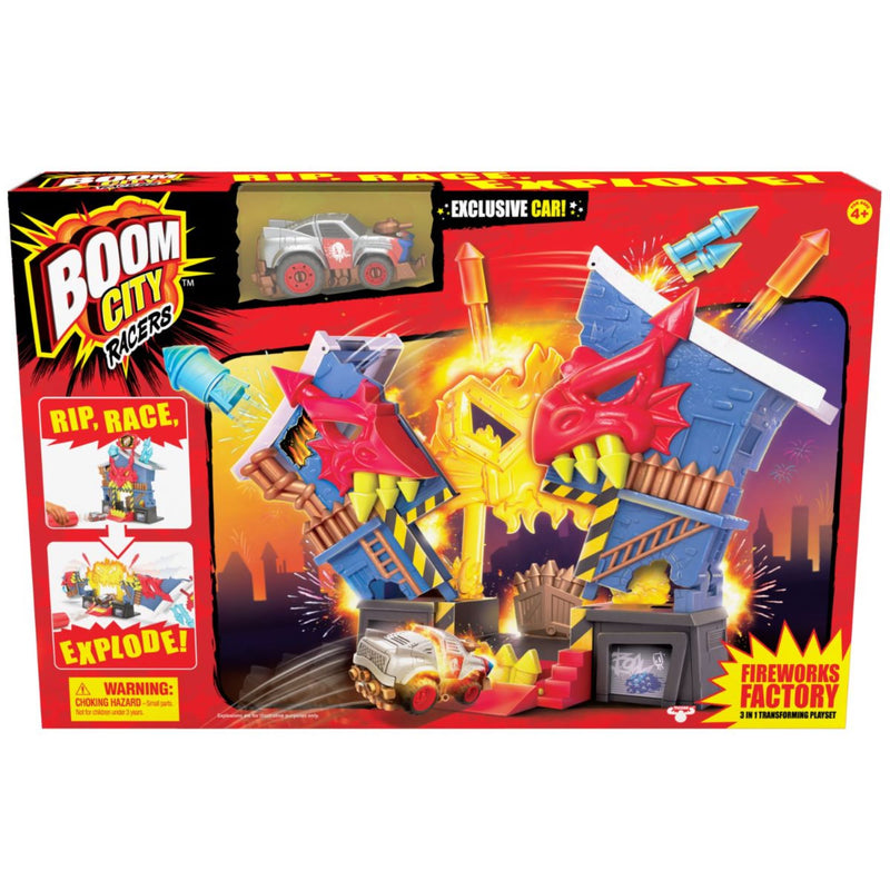 Boom City Racers Fireworks Factory Playset With Exclusive Car
