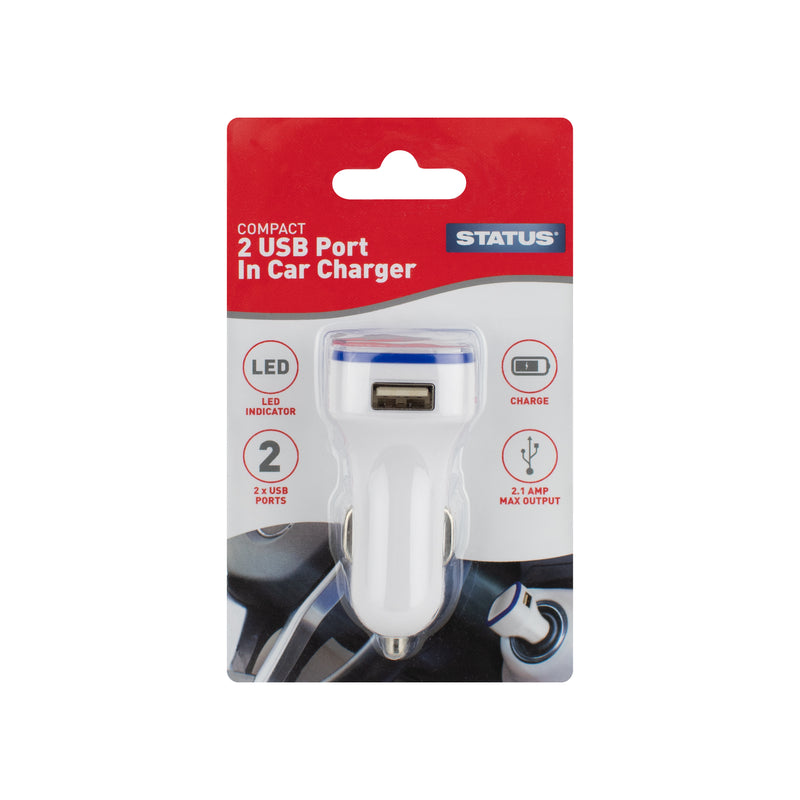 Compact 2 USB Port In Car Charger