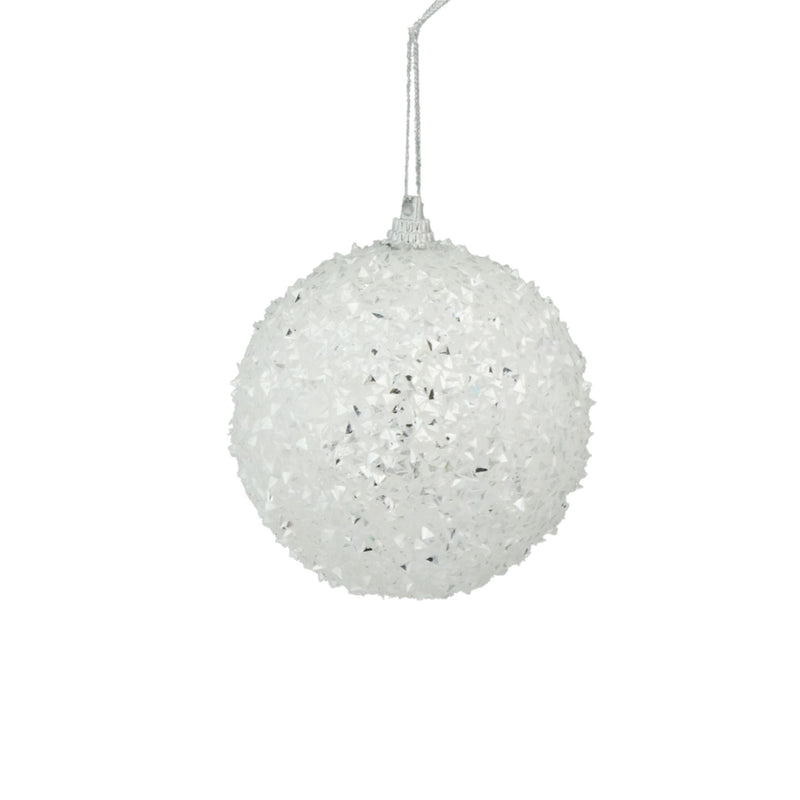 Iridescent Frosted Bauble White