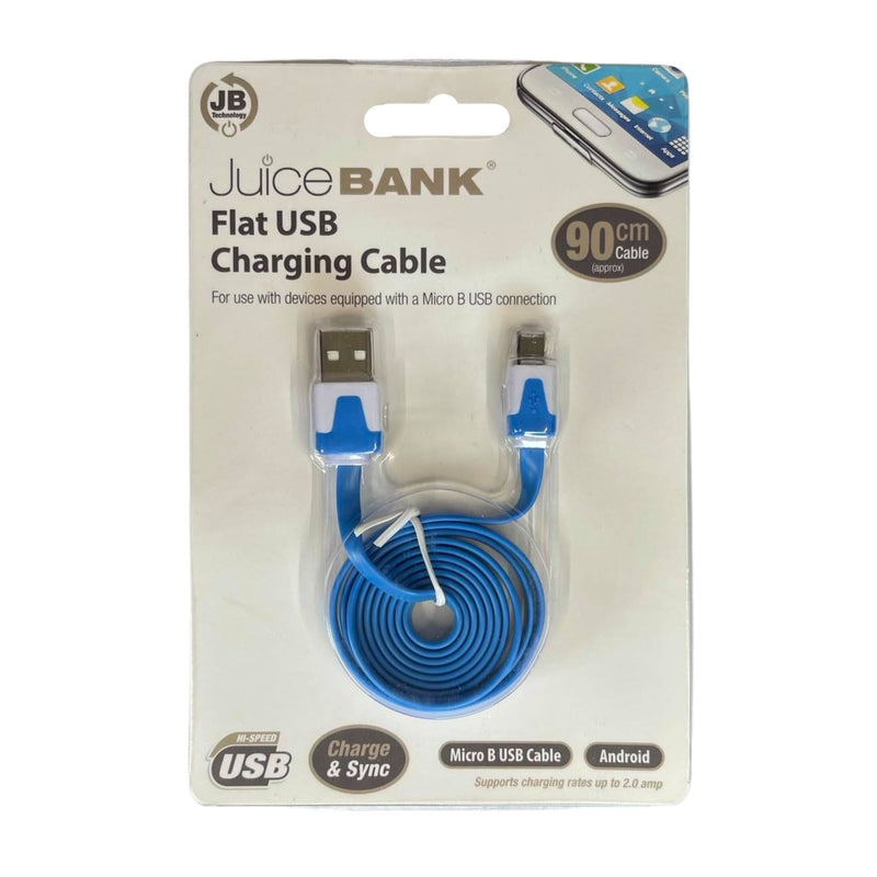 Flat USB Charging Cable Blue