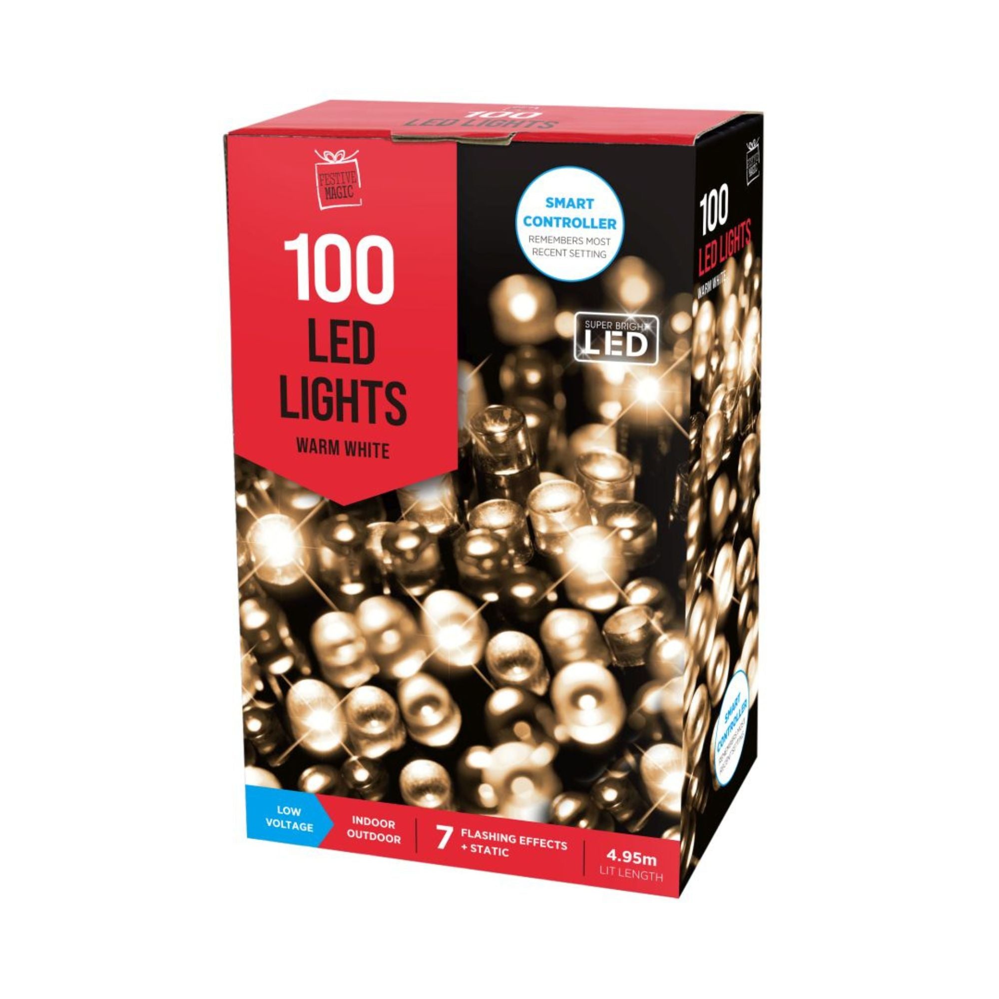100 LED Lights Warm White Christmas Lights & Decorations The Spotty