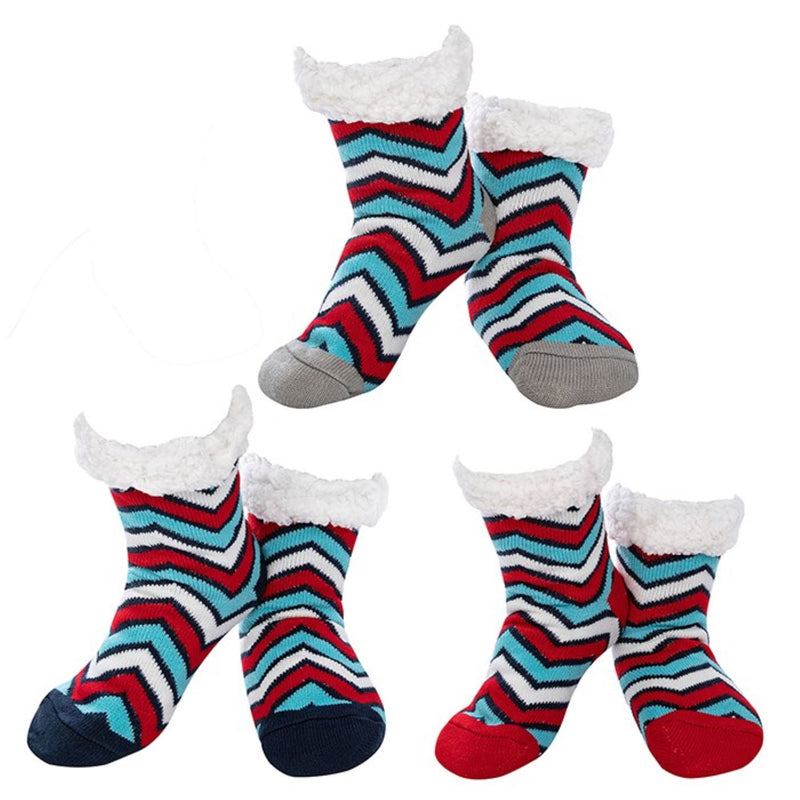 Nuzzles Boys Chevron Fleece Lined Socks