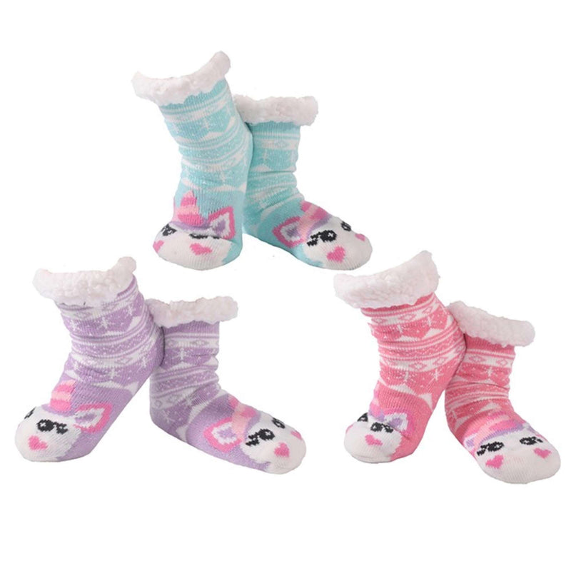Nuzzles Girls Sparkle Unicorn Fleece Lined Socks