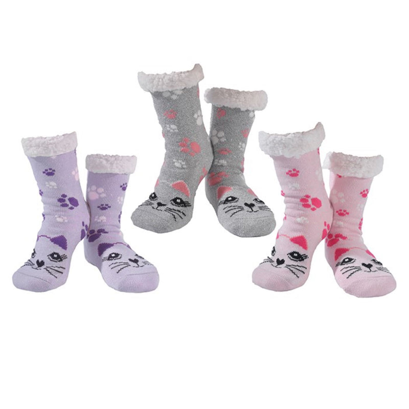 Nuzzles Ladies Kitty Cat Fleece Lined Socks