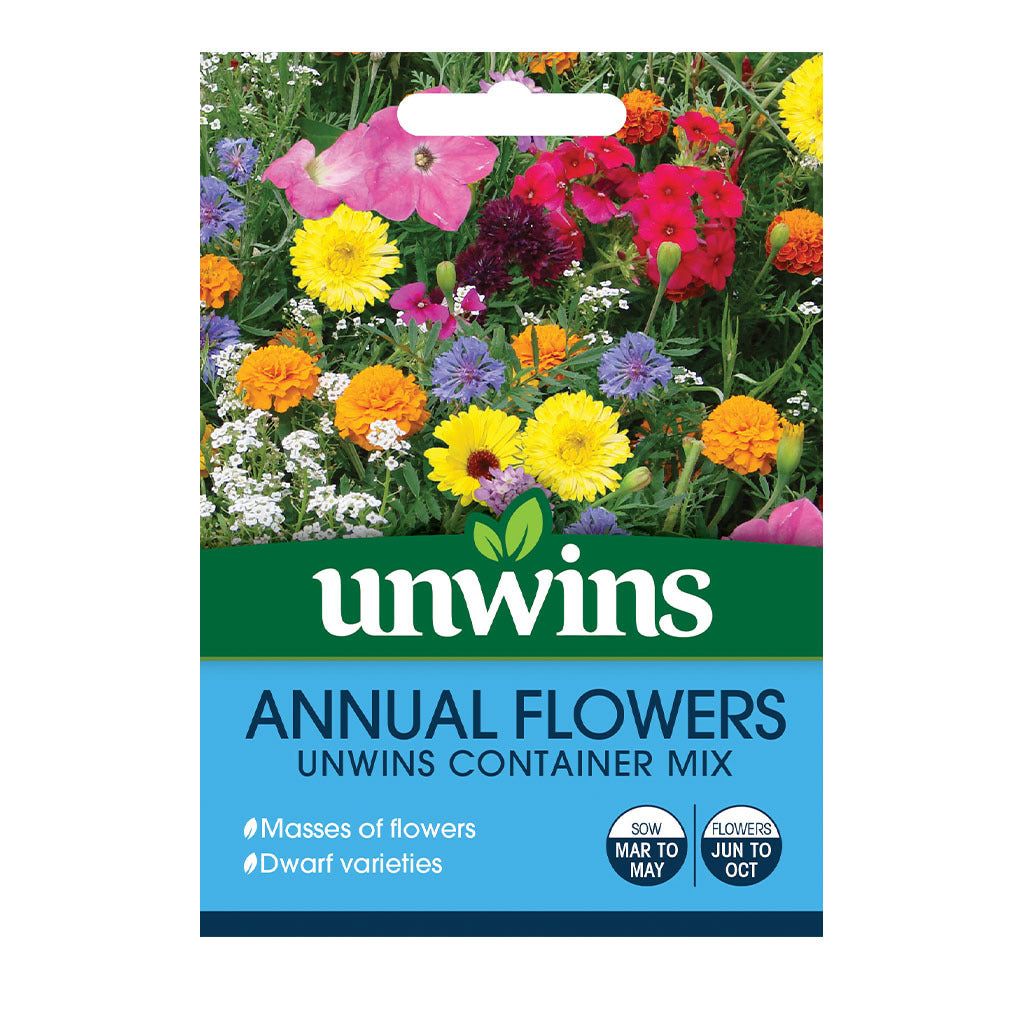 annual flower seeds uk Unwins Annual Flowers Container Mix Seeds