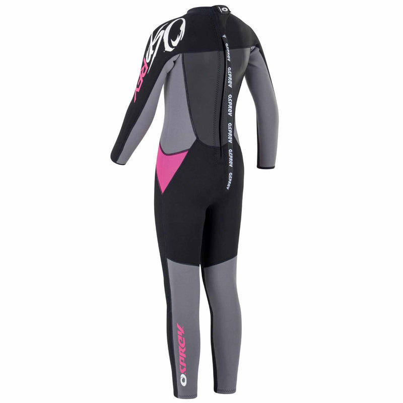 Osprey Girls Long Wetsuit 3mm Pink and Grey