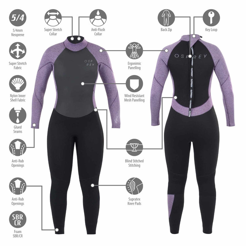 Osprey Ladies Wetsuit Product Specifications 5mm