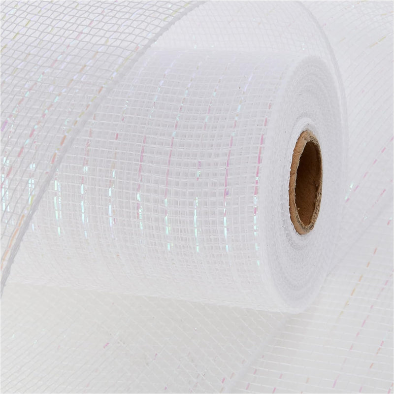 Deco Mesh Iridescent White 25cm x 9m