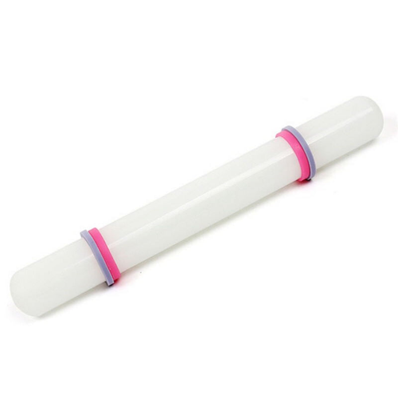 Non-Stick Plastic Rolling Pin with Adjustable Band Guide