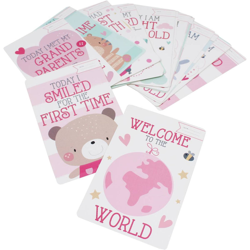 30 Baby Girl Milestone Moments Cards