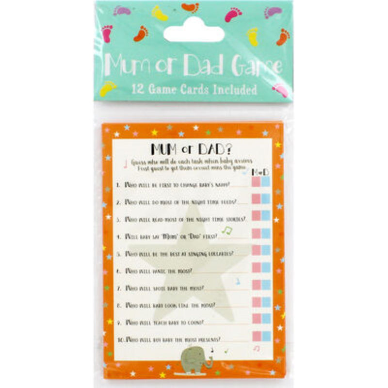 Mum or Dad Baby Shower Game Cards
