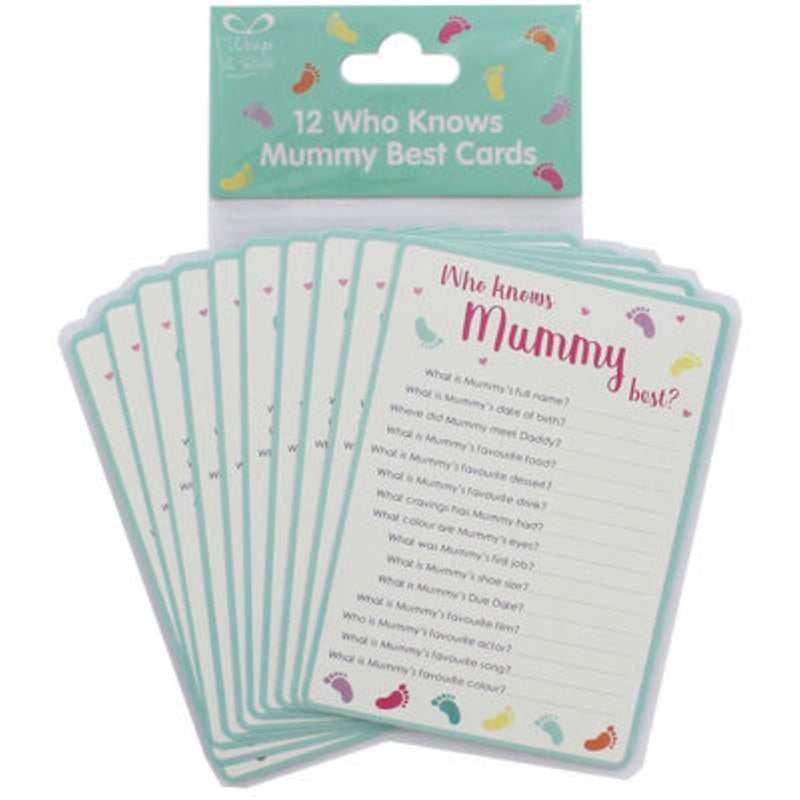 Who Knows Mummy Best? Baby Shower Game Cards