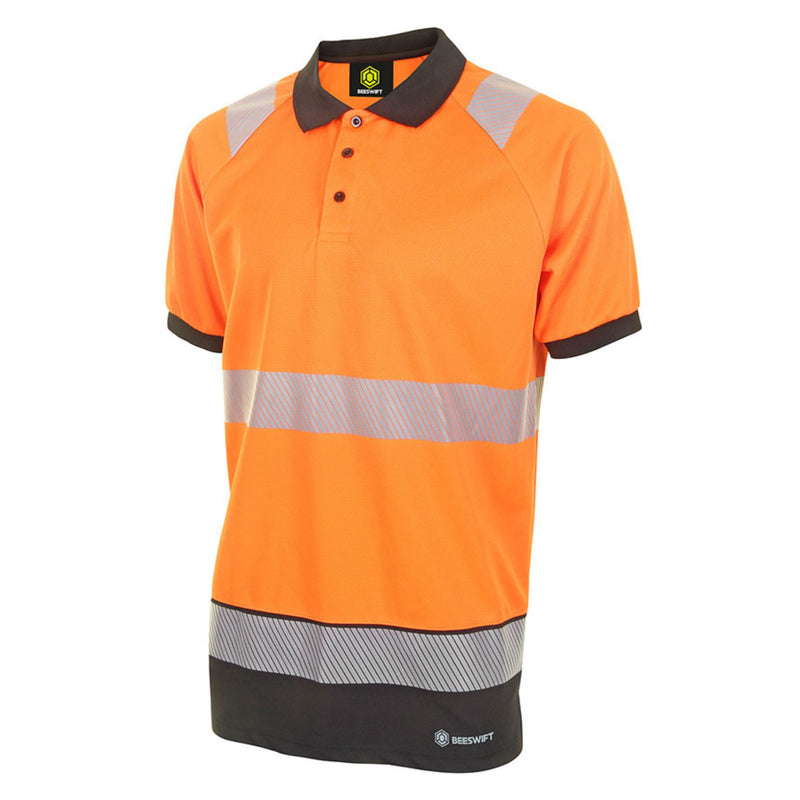 Hi Vis Two Tone Polo Shirt Orange