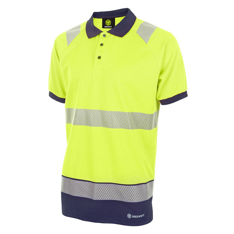 Hi Vis Two Tone Polo Shirt Yellow