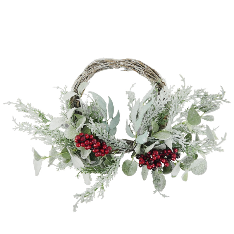 Frosted Eucalyptus and Berry Wreath 40cm