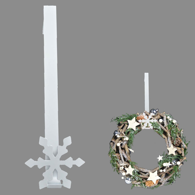 Christmas Wreath Hanger White Snowflake