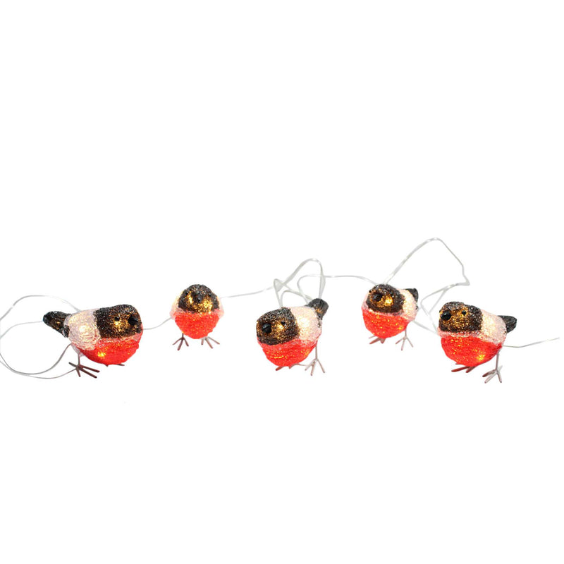 Decorative Robins With LED Lights 5m