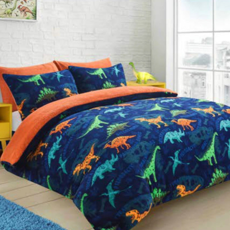 Dinosaur Teddy Fleece Duvet Set