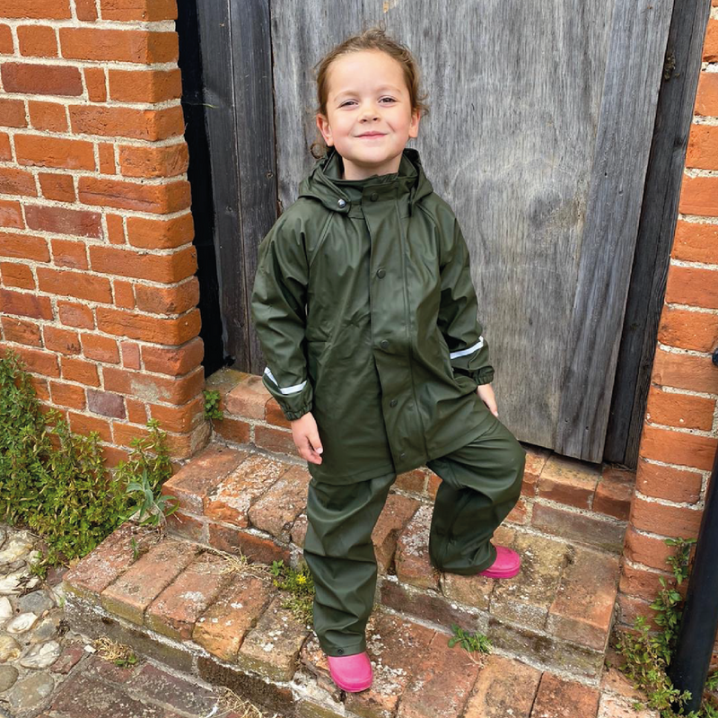 Fort Workwear Junior Splashflex Waterproof Jacket Green