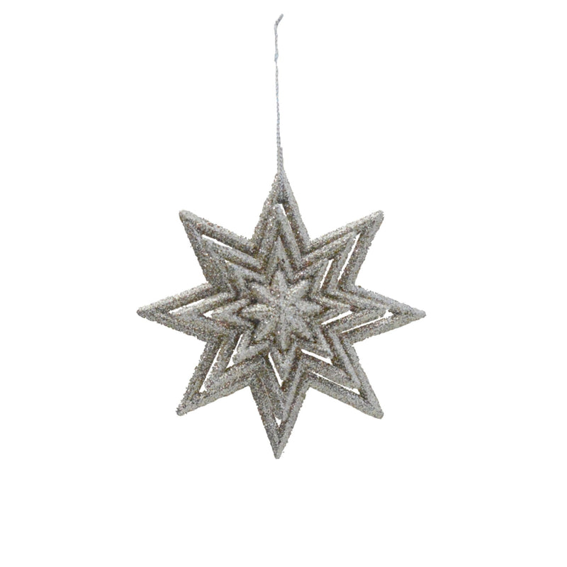 Glitter 3D Star Hanging Decoration Champagne