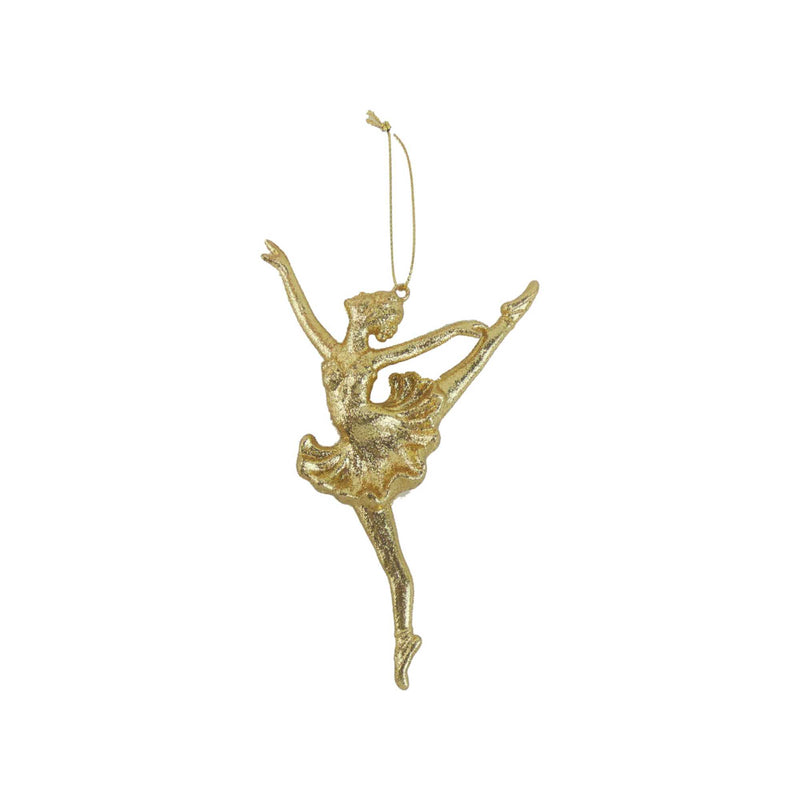 Glitter Ballerina Hanging Decoration Gold
