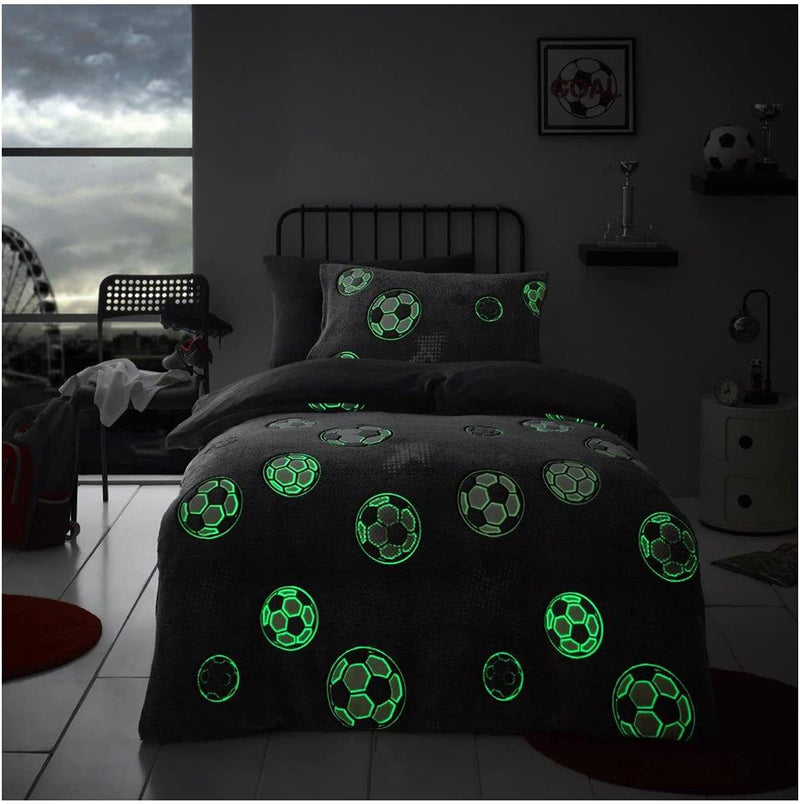 Glow In The Dark Football Fleece Duvet Set