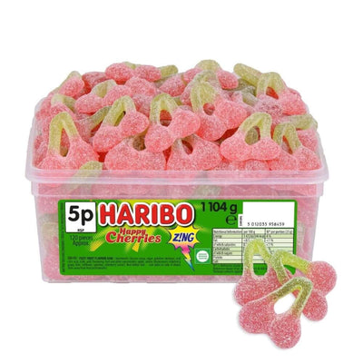 Haribo Fizzy Happy Cherries Zing Sweet Tub