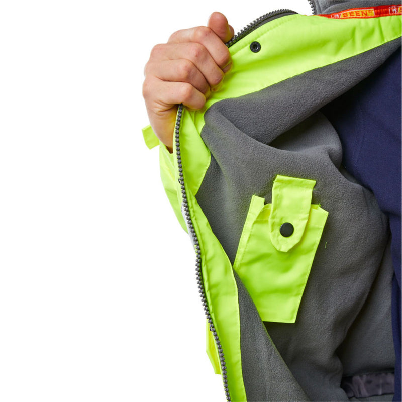 Hi Vis Fleece Lined Bomber Jacket Yellow