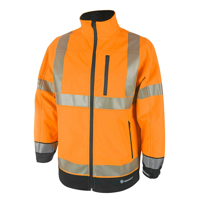 Hi Vis Two Tone Soft Shell Jacket Orange