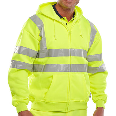 Beeswift Yellow Hi Vis Hooded Sweatshirt