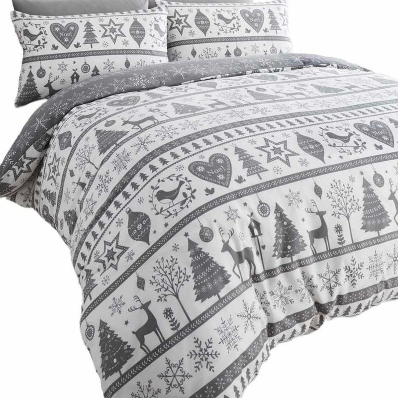 Noel Grey Christmas Duvet Set