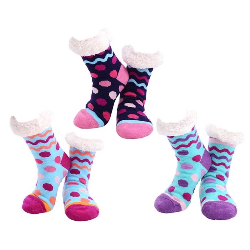 Nuzzles Ladies Squiggles and Dots Fleece Lined Socks