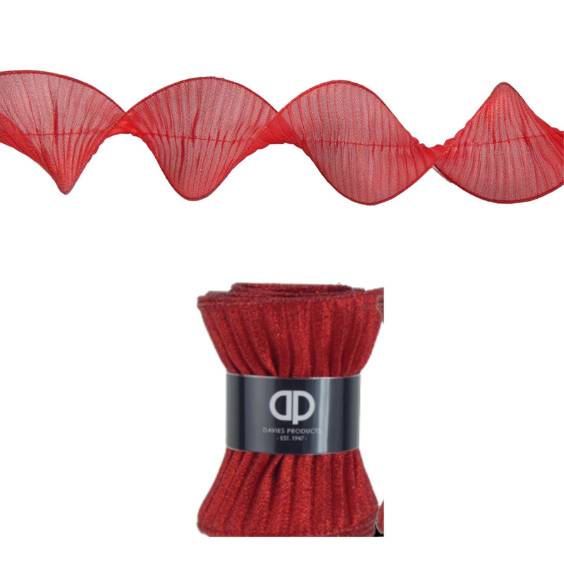 Ruffle Ribbon Red 2.7m