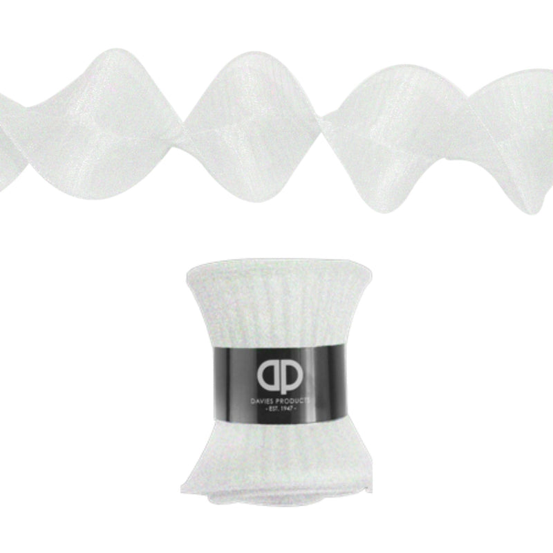Ruffle Ribbon White 2.7m