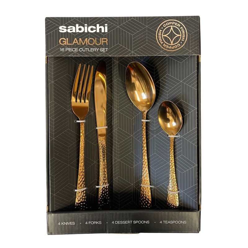 Sabichi Glamour 16 Piece Cutlery Set Copper