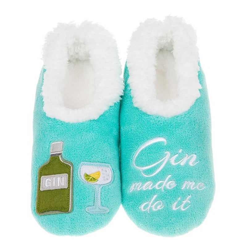 Snoozies Ladies Gin Made Me Do It Fleece Lined Slipper Socks
