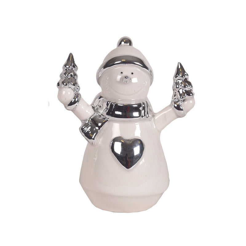 Snowman Ornament With Heart 12cm