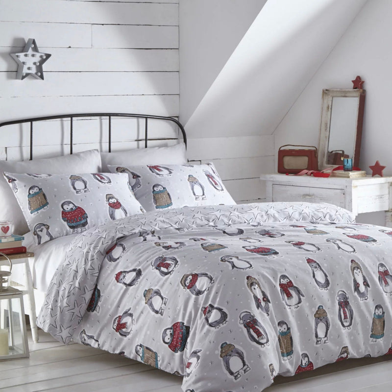 Snowy Penguins Christmas Duvet Set