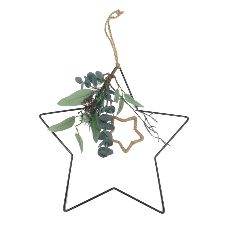 Wire Foliage Star Wreath 33cm