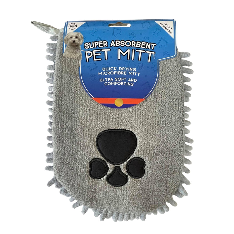 Super Absorbent Pet Drying Mitt Grey