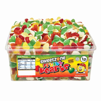 Sweetzone Fruity Hearts Bulk Buy Sweet Tubs