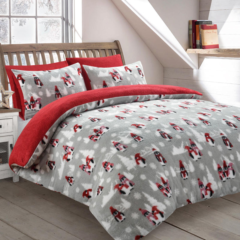 Teddy Penguins Fleece Duvet Set