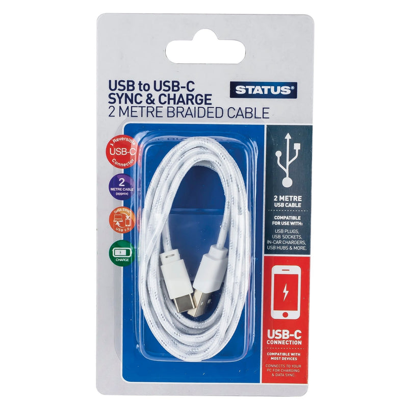 USB To USB-C Sync and Charge Cable 2m