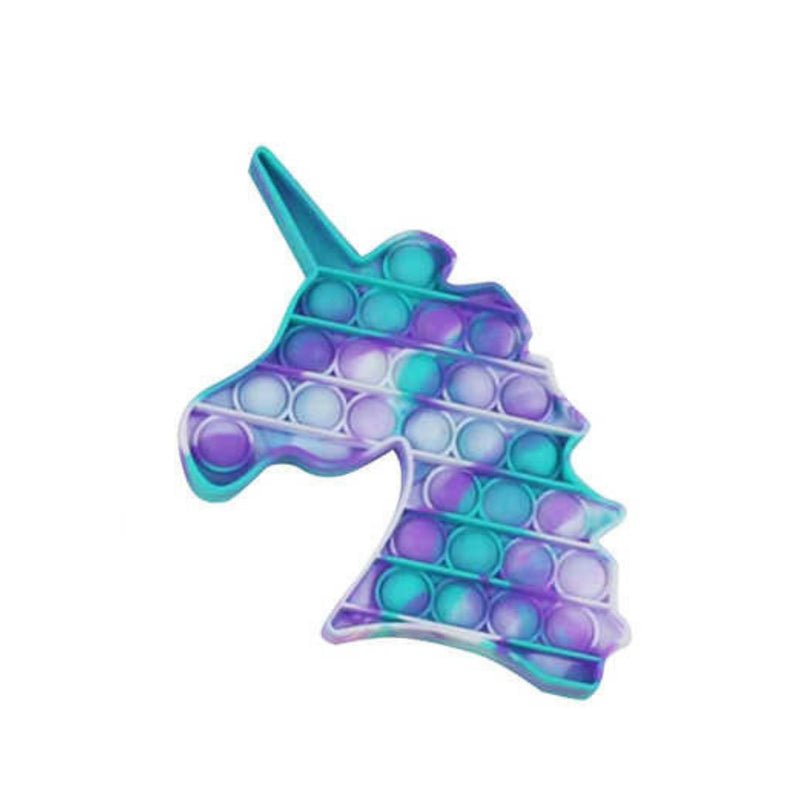 Push Popper Fidget Toy Tie Die Unicorn Purple and Green