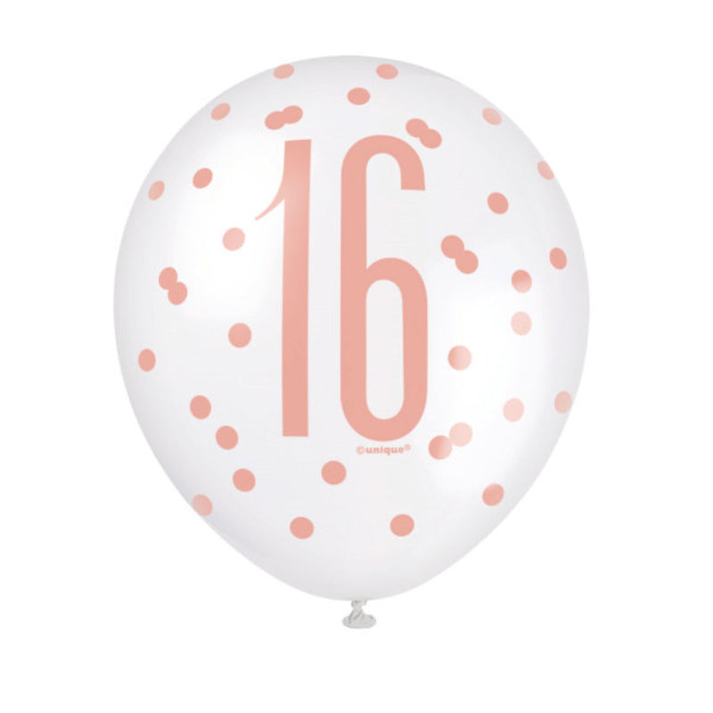 16th Birthday Balloons Rose Gold