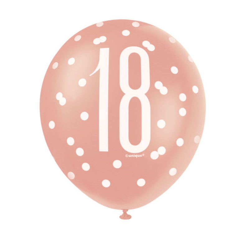 18th Birthday Balloons Rose Gold