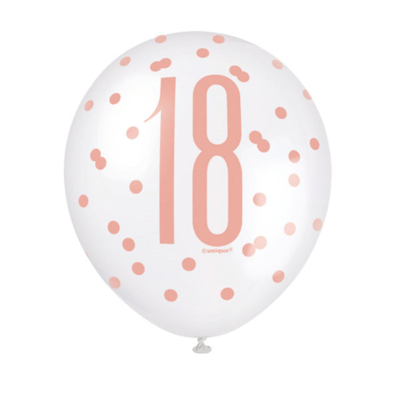 18th Birthday Balloons Rose Gold