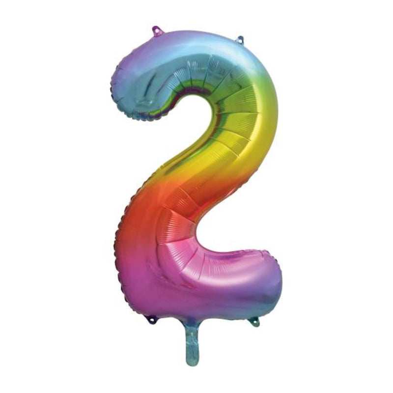 Giant Foil Number Balloon 34" Rainbow