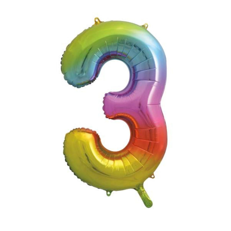 Giant Foil Number Balloon 34" Rainbow