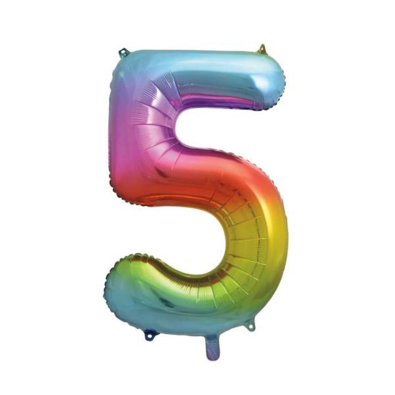 Giant Foil Number Balloon 34" Rainbow